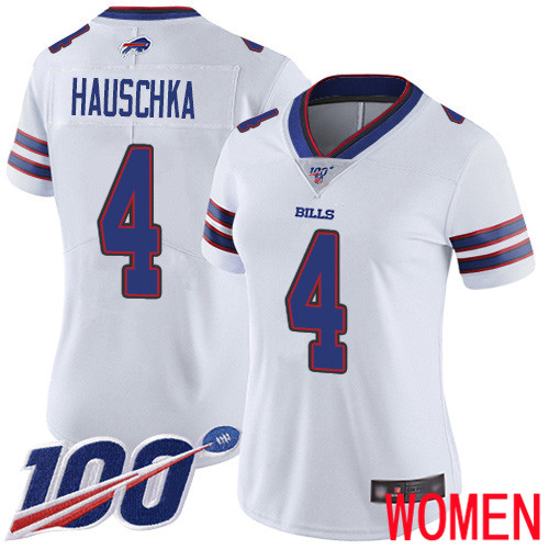 Women Buffalo Bills 4 Stephen Hauschka White Vapor Untouchable Limited Player 100th Season NFL Jersey